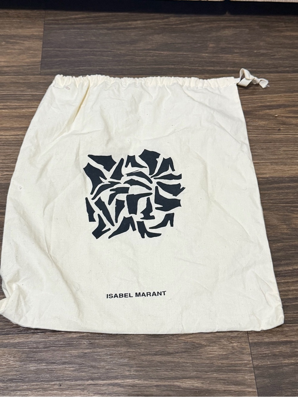 Isabel Marant Cream and Black Logo Dust Bag